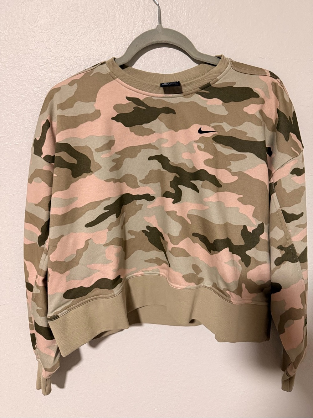 Nike Olive and Pink Camo Crewneck Sweatshirt